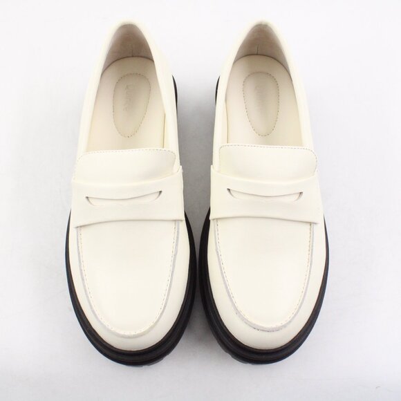 NIDB Quince Italian Leather Lug Sole Loafers in Bone US Women's Size 7 - Picture 6 of 12